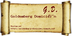 Goldemberg Domicián névjegykártya